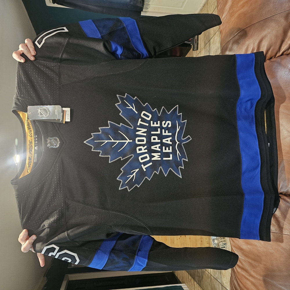 Toronto Maple Leafs Black and Blue Jersey
